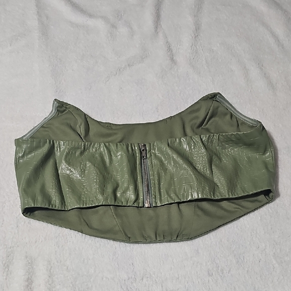 Green Croc-Embossed Bandeau Top - Picture 4 of 7